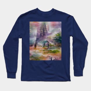 Colorful mountain forest Long Sleeve T-Shirt